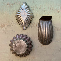 SOLD: Vintage Fluted Tin Molds: Set of Three: 1 