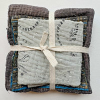 Kantha Stitch Large Scrap Bundle: Achromatic