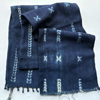 African Indigo Rustic Cloth/Scarf/Runner: Dark