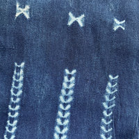 African Indigo Rustic Cloth/Scarf/Runner: Dark