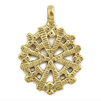 Brass Radiating Coptic Cross Pendant