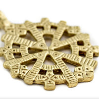 Brass Radiating Coptic Cross Pendant