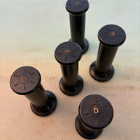 Vintage Black Textile Spools: Duo