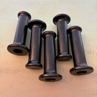 Vintage Black Textile Spools: Duo