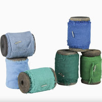 Spooled Sari Underpinnings Cotton Ribbon: Blue Green