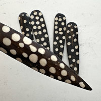 SOLD: Kenyan Batik Bone Pendant: Dots Spear