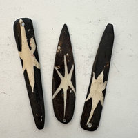 SOLD: Kenyan Batik Bone Pendant: Star Spear