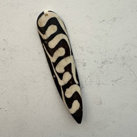SOLD: Kenyan Batik Bone Pendant: Zig Zag Spear