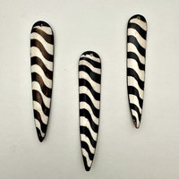 Kenyan Batik Bone Pendant: Zebra Spear