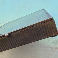 SOLD: Brass and Leaded Glass Box: Large