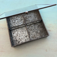 SOLD: Brass and Leaded Glass Box: Large