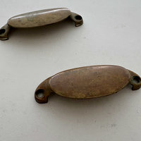SOLD: Vintage Brass Drawer Pulls: Set of 2