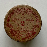 Vintage Brass Fasteners in Round Box