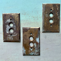 Vintage Brass Switch Covers Trio