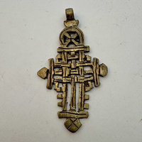 SOLD: Ethiopian Brass Coptic Cross Pendant #4