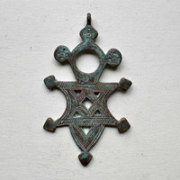 Tuareg Copper Cross Patinaed Pendant 