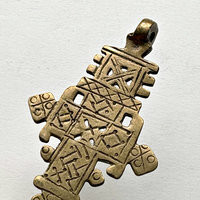 Ethiopian Brass Coptic Cross Pendant