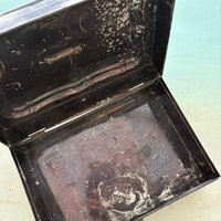 Vintage Black/Gold Metal Money Box