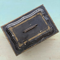 Vintage Black/Gold Metal Money Box