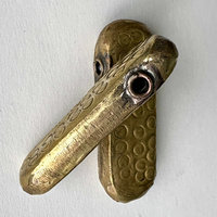 African Debossed-Metal Hollow Pendants: Medium Set of 2