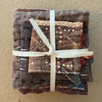 Kantha Stitch Large Scrap Bundle: Earth
