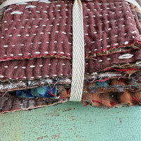 Kantha Stitch Large Scrap Bundle: Earth 2