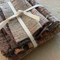 Kantha Stitch Large Scrap Bundle: Earth