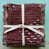 Kantha Stitch Large Scrap Bundle: Earth 2