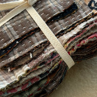 Kantha Stitch Large Scrap Bundle: Earth 4