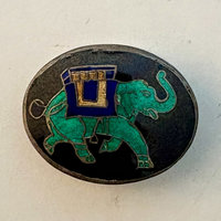 SOLD: Sterling Silver Enamel Pill Box: Elephant