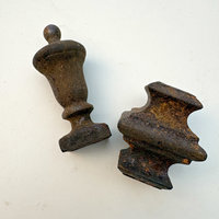 Vintage Rustic Finial Duo