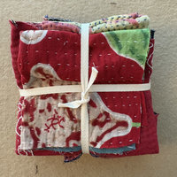 Kantha Stitch Large Scrap Bundle: Fire 2