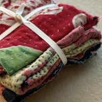 Kantha Stitch Large Scrap Bundle: Fire 2