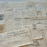 Antique French Ephemera & Receipts: Set of 7
