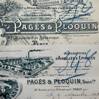 Antique French Ephemera & Receipts: Set of 7