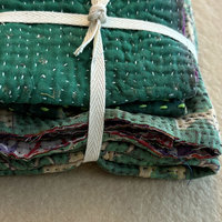 Kantha Stitch Large Scrap Bundle: Forest 2