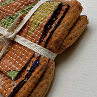 Kantha Stitch Large Scrap Bundle: Mandarin