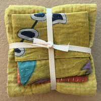 Kantha Stitch Large Scrap Bundle: Harvest 2