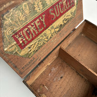 SOLD: Wooden 2-Compartment Cigar Box: Honey Suckle 
