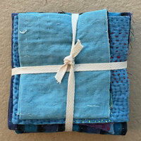 Kantha Stitch Large Scrap Bundle: Indigo 2