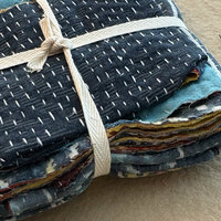 Kantha Stitch Large Scrap Bundle: Indigo 1