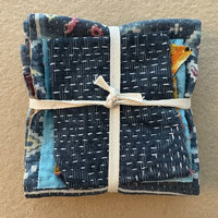 Kantha Stitch Large Scrap Bundle: Indigo 1