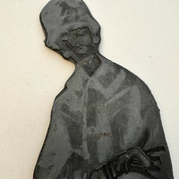 SOLD: Vintage Printers Plate: Fancy Lady Large
