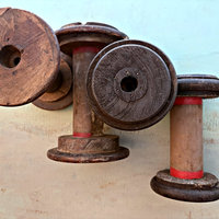 Vintage Wooden Spool: Large