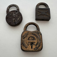 Antique Metal Lock Trio