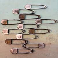 SOLD: Vintage Metal Numbered Launders Safety Pin: Large 