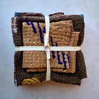 Kantha Stitch Scrap Bundle: The Blues