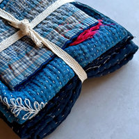Kantha Stitch Scrap Bundle: The Blues