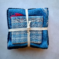Kantha Stitch Scrap Bundle: The Blues
