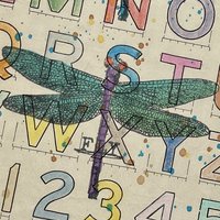 D is for Dragonfly: Original Mixed Media Art